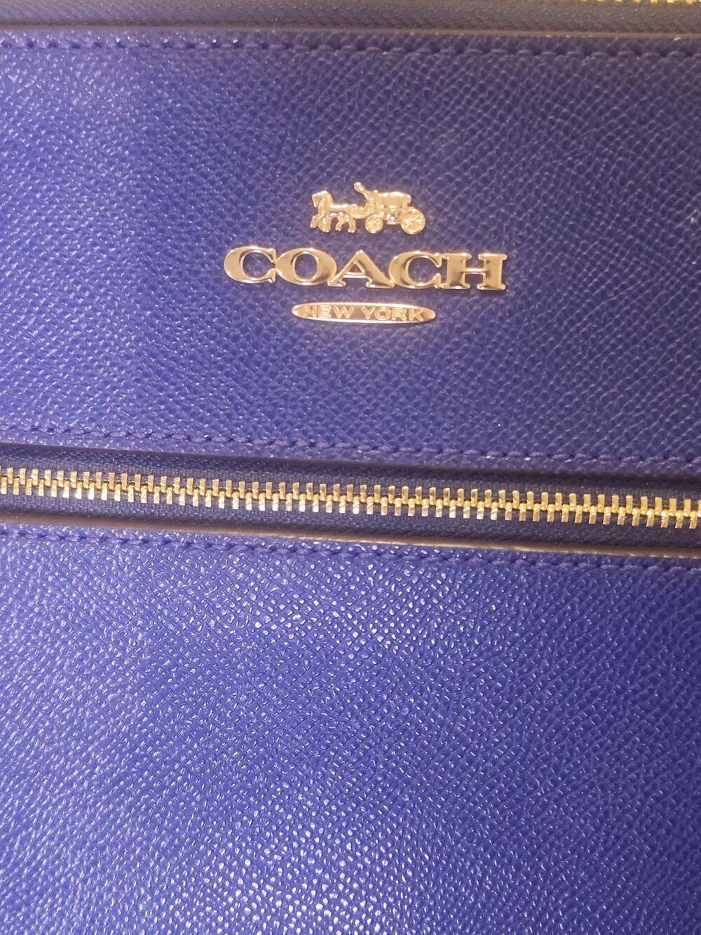 Coach Crossgrain Leather File Bag Crossbody Purse Sport Blue C1556